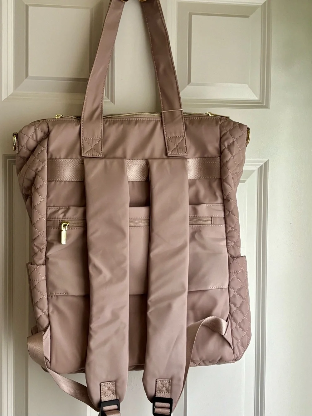 Quilted Tan Women’s Backpack Tote